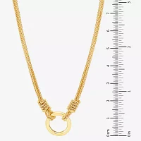 Womens 14K Gold Over Silver Circle Round Pendant Necklace