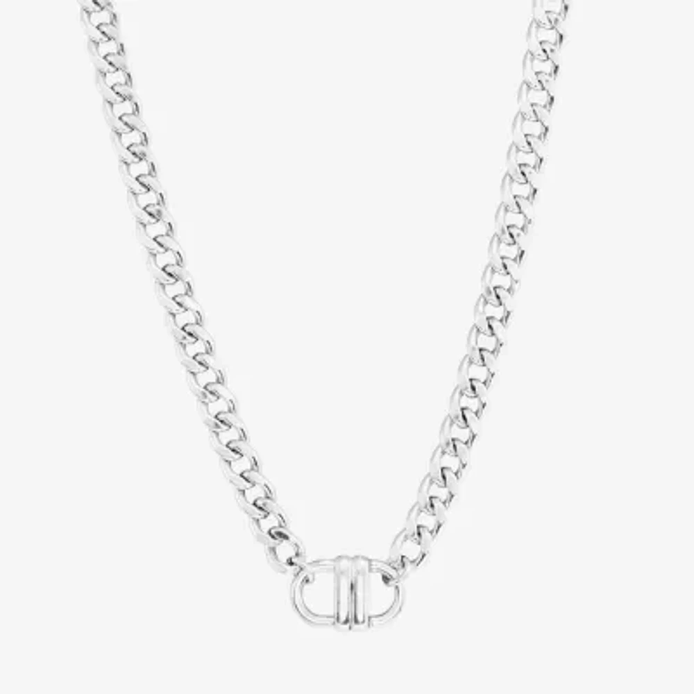 Sterling Silver 18 Inch Solid Curb Chain Necklace