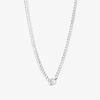 Sterling Silver 18 Inch Solid Curb Chain Necklace