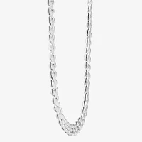 Athra Sterling Silver 18 Inch Hollow Panther Chain Necklace