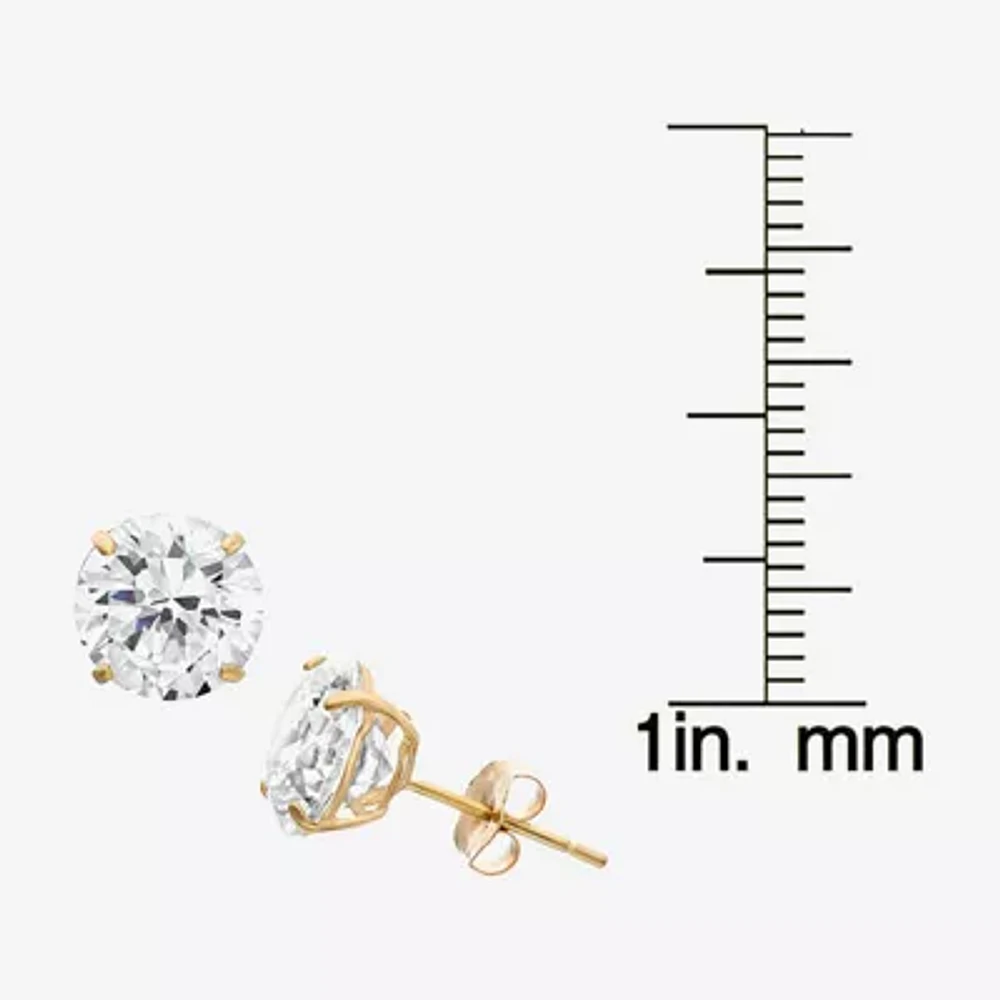 DiamonArt® 1 1/2 CT. T.W. White Cubic Zirconia 10K Gold Over Silver Round Stud Earrings