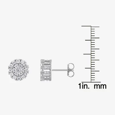 3 CT. White Cubic Zirconia Sterling Silver 10.5mm Stud Earrings