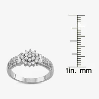 Womens 1/2 CT. T.W. Natural White Diamond Sterling Silver Cocktail Ring