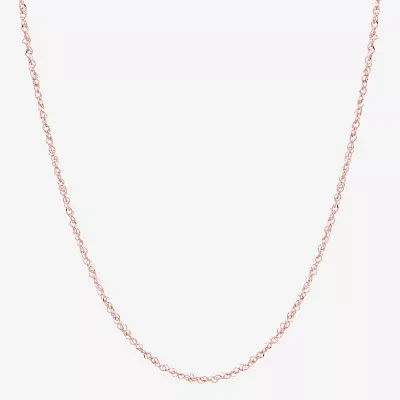 14K Rose Gold 18 Inch Solid Singapore Chain Necklace