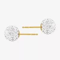 Crystal 14K Gold 7.8mm Ball Stud Earrings