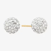 Crystal 14K Gold 7.8mm Ball Stud Earrings