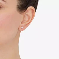 Pink Crystal 14K Gold 4.8mm Ball Stud Earrings