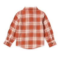 Okie Dokie Toddler & Little Boys Woven Plaid Long Sleeve Button-Down Shirt