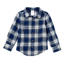 Okie Dokie Toddler & Little Boys Woven Plaid Long Sleeve Button-Down Shirt