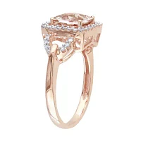 Genuine Morganite and Diamond 10K Rose Gold Ring