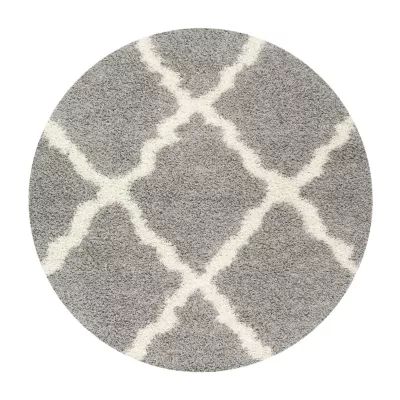 Safavieh Dallas Shag Collection Caris Geometric Round Area Rug