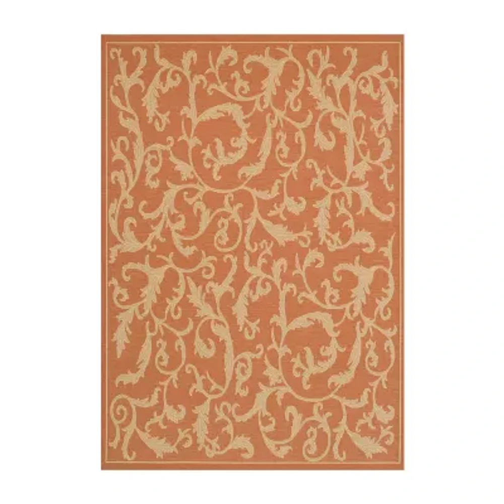 Courtyard Scrolls Indoor/Outdoor Rectangular Rugs