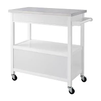 Sydney Kitchen Collection Stainless Steel-Top Kitchen Cart