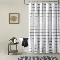 Home Expressions Twill Grid Shower Curtain
