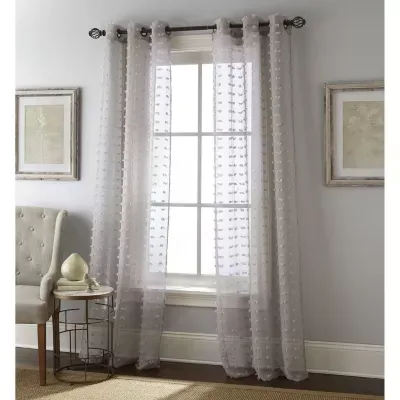 Stratford Park Athena Grommet Top Sheer Set of 2 Curtain Panels