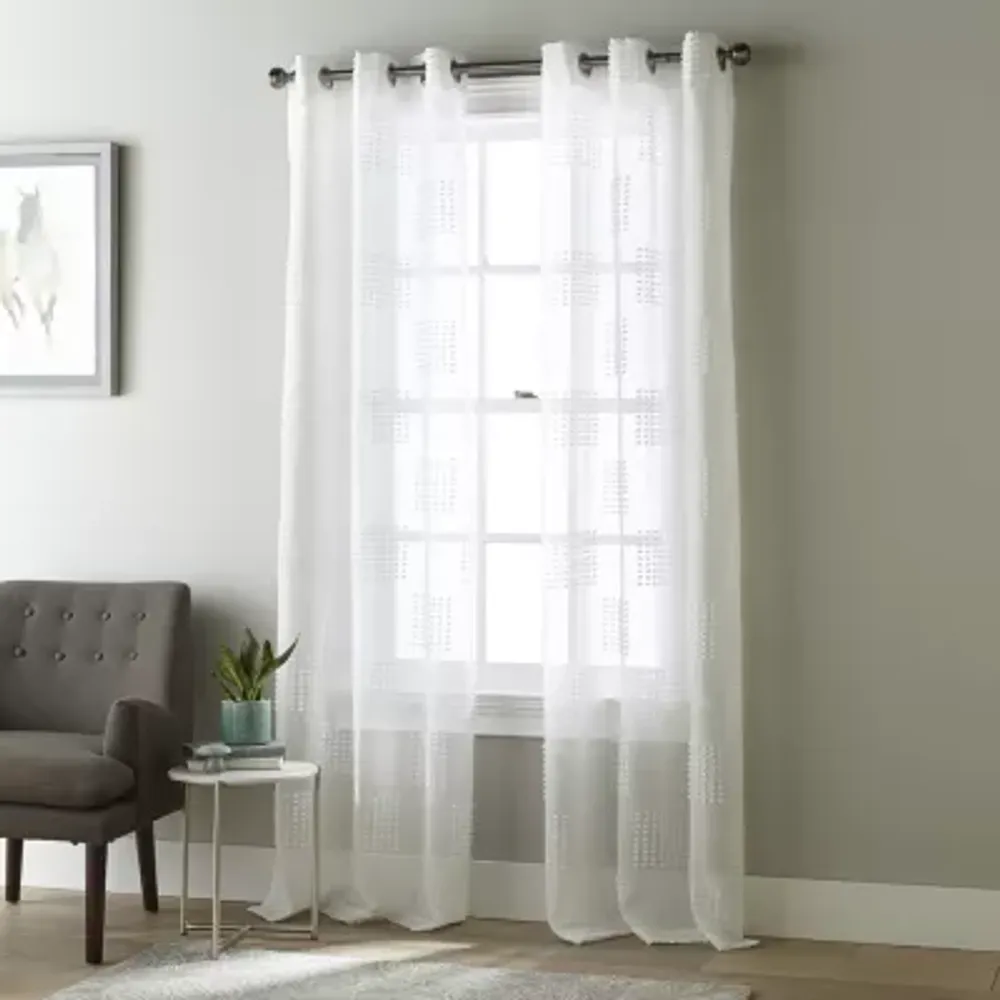 Stratford Park Rosie Sheer Grommet Top Set of 2 Curtain Panel