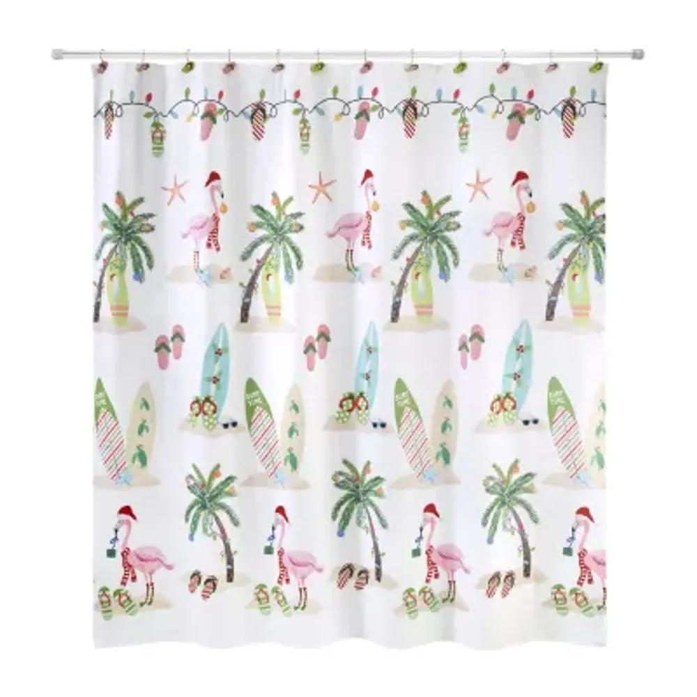 Avanti Flamingo Jingle Shower Curtain