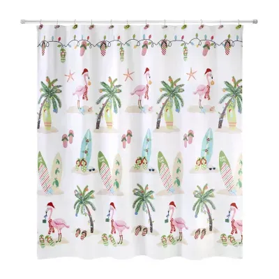 Avanti Flamingo Jingle Shower Curtains