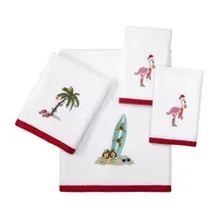 Avanti Flamingo Jingle Holiday Bath Towel