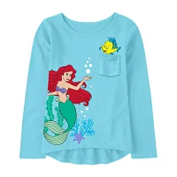 Xtreme Toddler Girls Crew Neck Long Sleeve The Little Mermaid Graphic T-Shirt