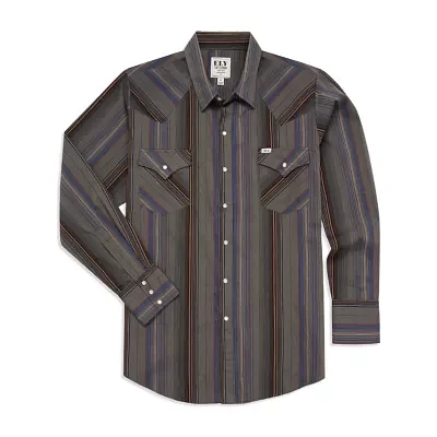 Ely Cattleman Stripe Mens Long Sleeve Western Shirt