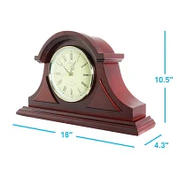 Megagoods 10.5" Redwood Black Mantel Clock