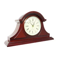 Megagoods 10.5" Redwood Black Mantel Clock