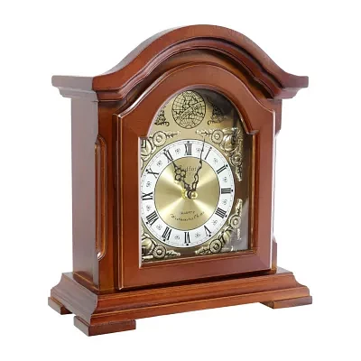 Megagoods 4.75" Redwood Black Mantel Clock