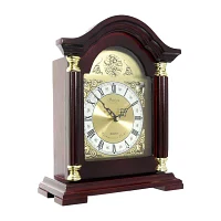 Megagoods 10.5" Redwood Black Mantel Clock