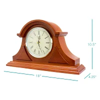 Megagoods Mahogany Cherry Black Mantel Clock