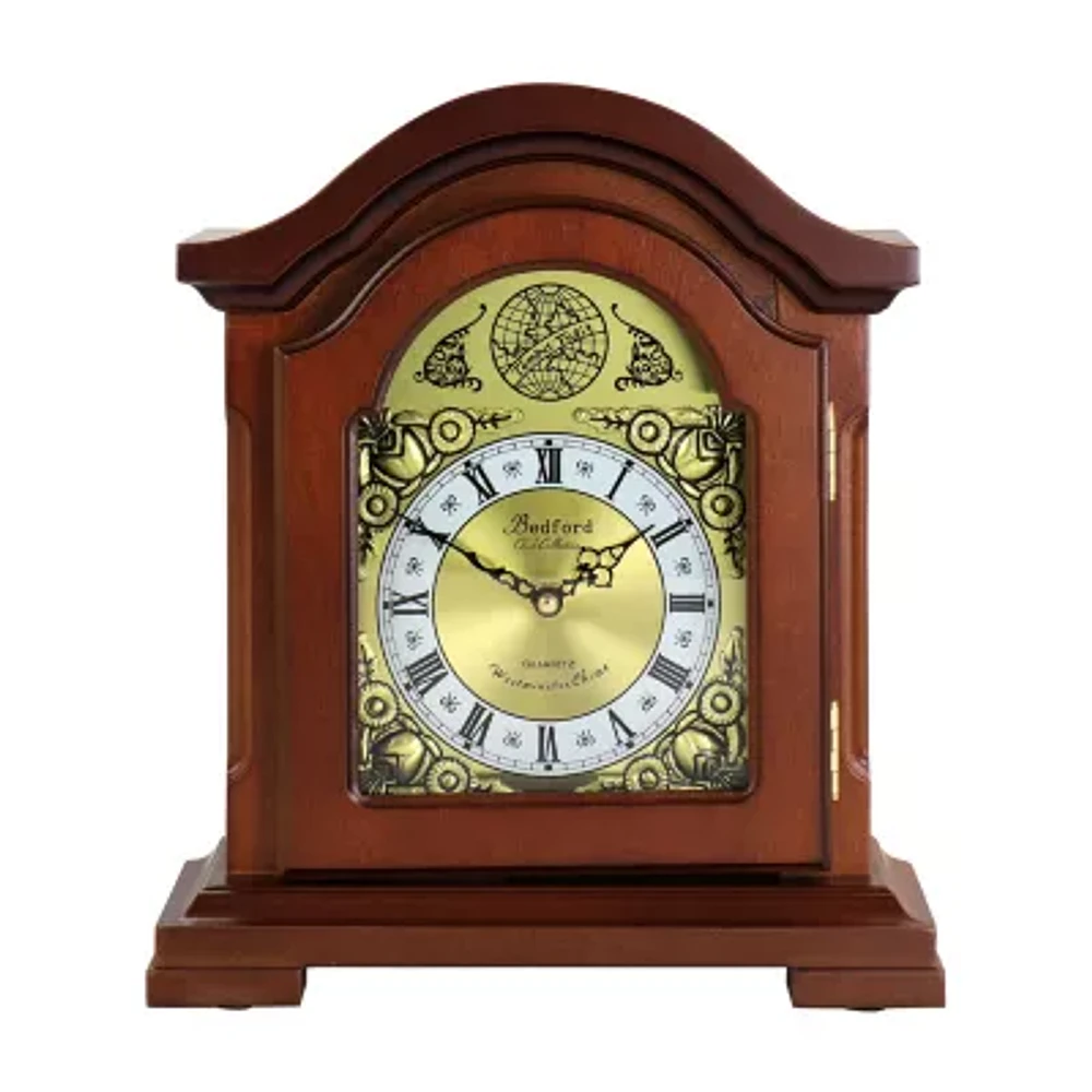 Megagoods 12" Redwood Black Mantel Clock