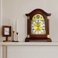 Megagoods 14.5" Redwood Black Mantel Clock