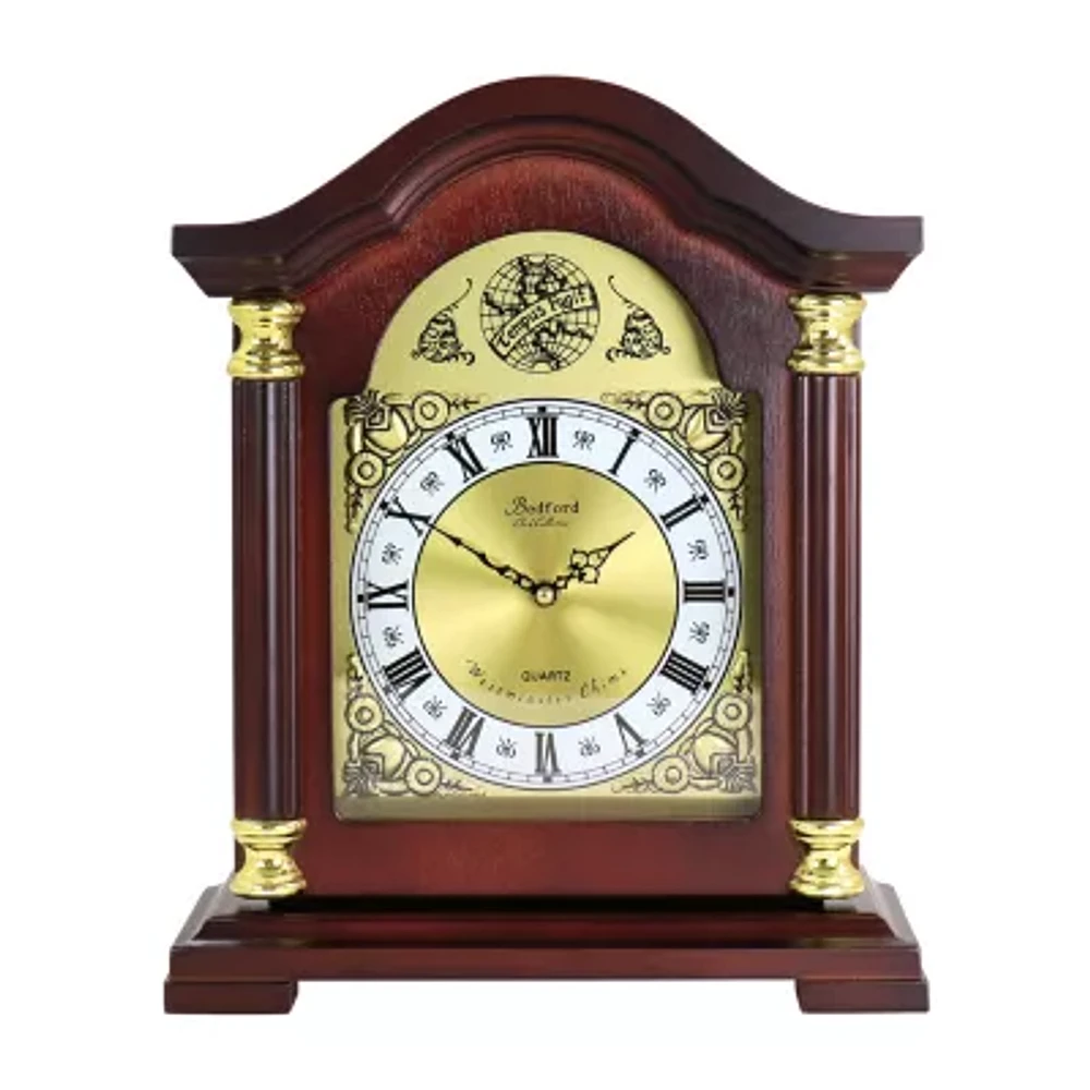 Megagoods 14.5" Redwood Black Mantel Clock