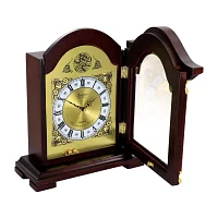 Megagoods 14.5" Redwood Black Mantel Clock