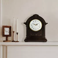 Megagoods Chocolate Wood Black Mantel Clock