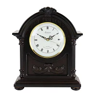 Megagoods Chocolate Wood Black Mantel Clock