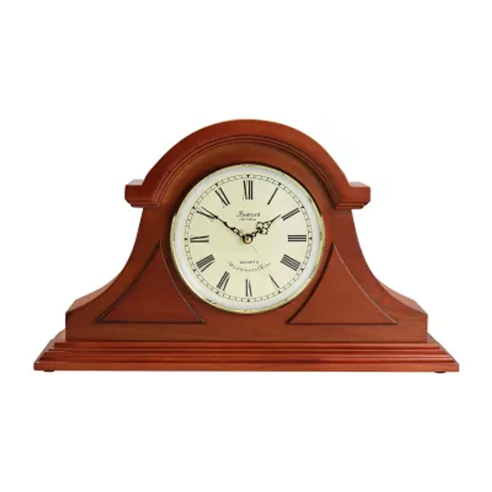 Megagoods Mahogany Cherry Black Mantel Clock