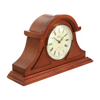 Megagoods Mahogany Cherry Black Mantel Clock