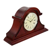 Megagoods Redwood Tambour Black Mantel Clock