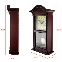 Bedford Clock Collection 20.5" Mahogany Cherry Oak Wall Clock