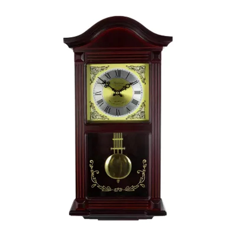 Bedford Clock Collection 20.5" Mahogany Cherry Oak Wall Clock