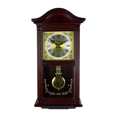 Bedford Clock Collection 20.5" Mahogany Cherry Oak Wall Clock