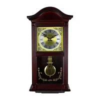 Bedford Clock Collection 20.5" Mahogany Cherry Oak Wall Clock