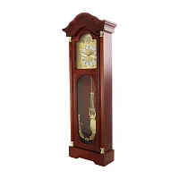 Bedford Clock Collection Chiming Pendulum Antique Cherry Oak Finish Wall Clock