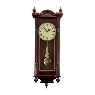 Bedford Clock Collection Grand 31" Antique Mahogany Cherry Finish Wall Clock