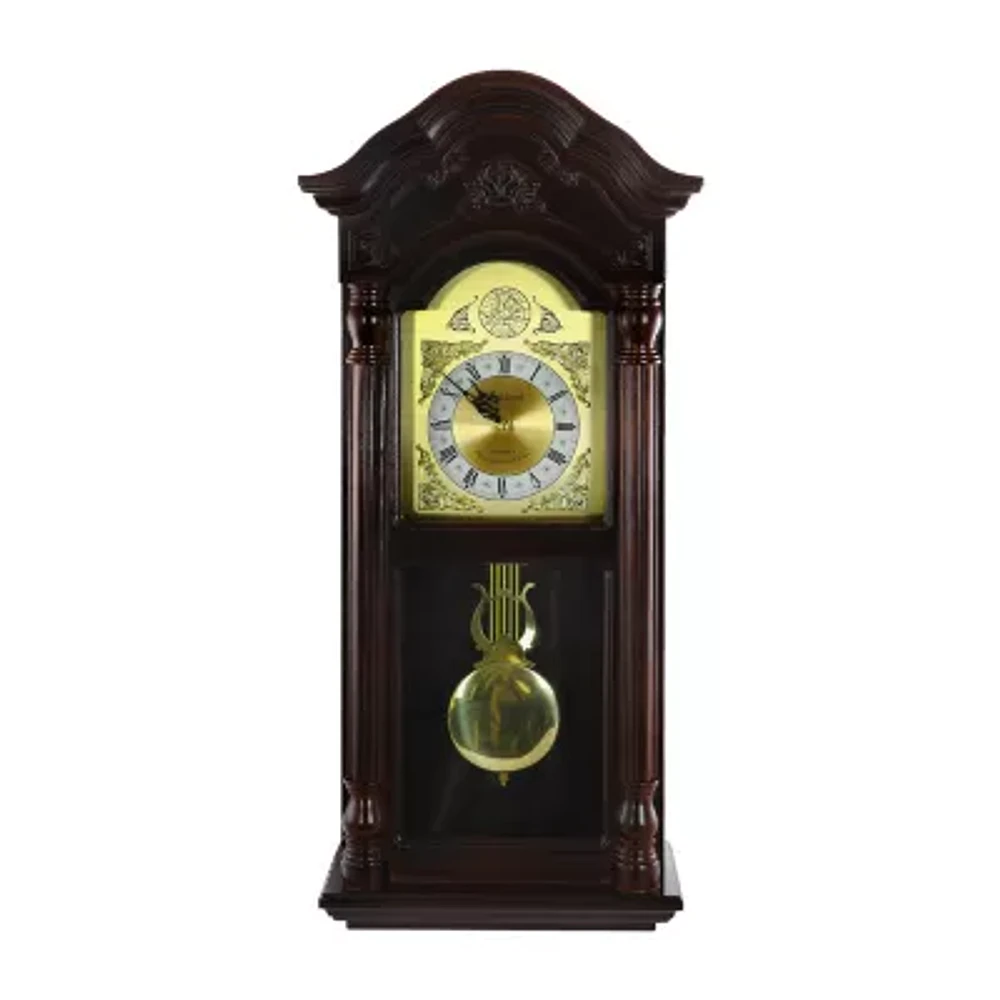 Megagoods 25.25" Antique Mahogany Cherry Oak Chiming Wall Clock