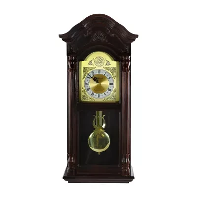 Megagoods 25.25" Antique Mahogany Cherry Oak Chiming Wall Clock