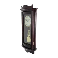 Bedford Clock Collection 25" Weathered Chocolate Cherry Finish Wall Clock