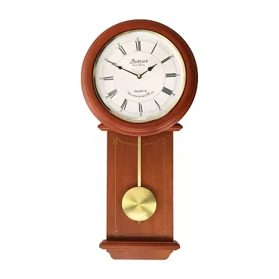 Megagoods Olivia 24.5" Cherry Wood Chiming Pendulum Wall Clock