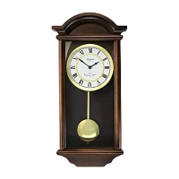 Megagoods George 22" Chestnut Wood Chiming Pendulum Wall Clock